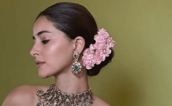 Ananya Panday’s chikankari sari + mirror work corset by Itrh is the ultimate baraati outfit